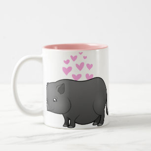 Caneca De Café Em Dois Tons Amor de Porco Miniatura