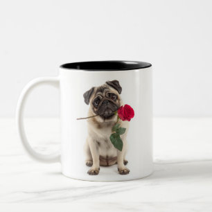 Caneca De Café Em Dois Tons Amor de Pug