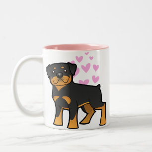 Caneca De Café Em Dois Tons Amor de Rottweiler