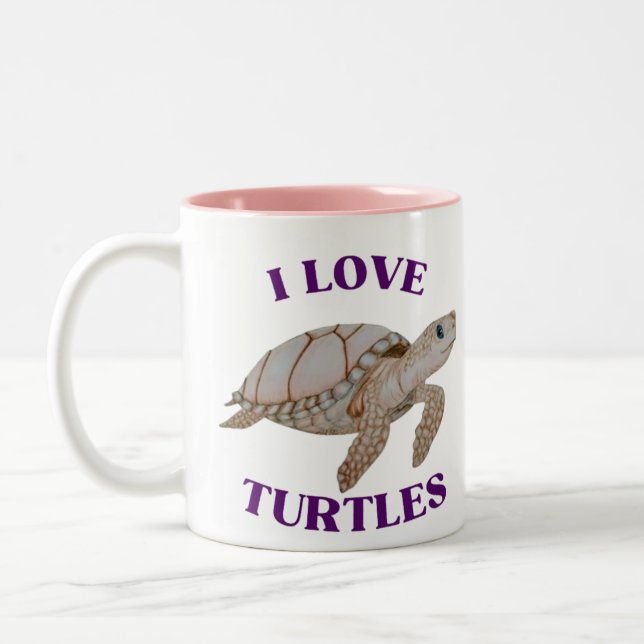 Caneca De Café Em Dois Tons Amor de Tartaruga (Esquerda)