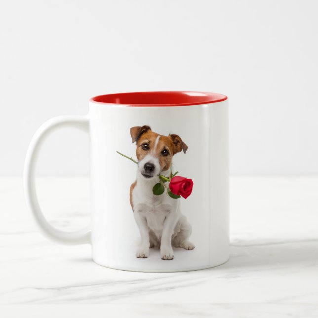Caneca De Café Em Dois Tons Amor de Terrier (Esquerda)