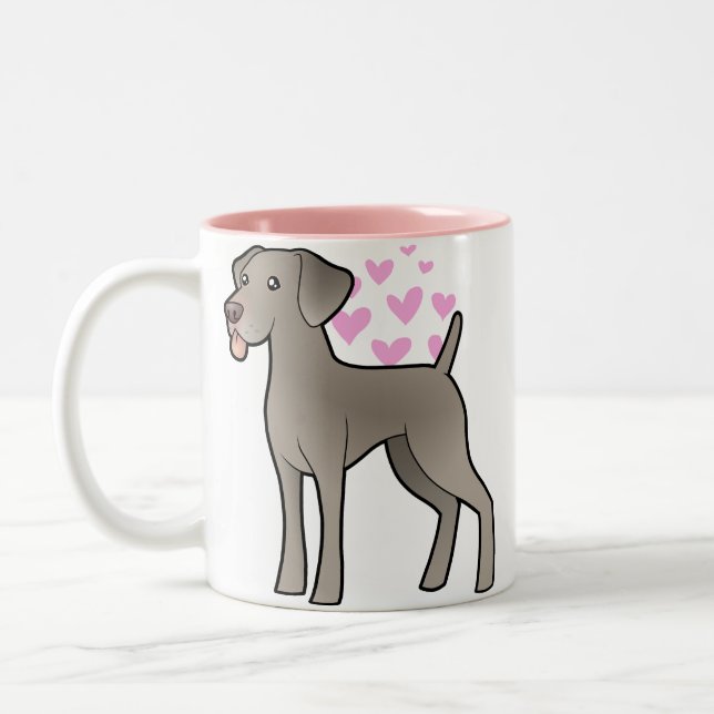 Caneca De Café Em Dois Tons Amor de Weimaraner (Esquerda)