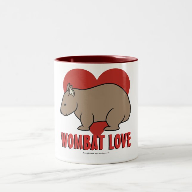 Caneca De Café Em Dois Tons Amor de Wombat (Centro)