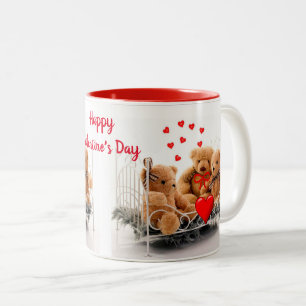 Caneca De Café Em Dois Tons Amor/Dia de os namorados Com Urso De Corte