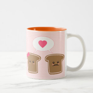 Caneca De Café Em Dois Tons Amor do brinde de Kawaii