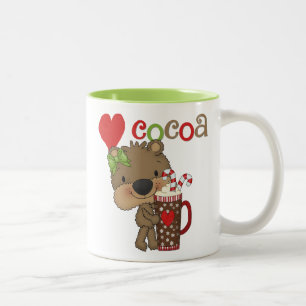 Caneca De Café Em Dois Tons Amor do cacau do urso da menina