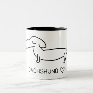 Caneca De Café Em Dois Tons Amor do Dachshund