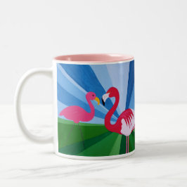 Caneca De Café Em Dois Tons Amor do flamingo?