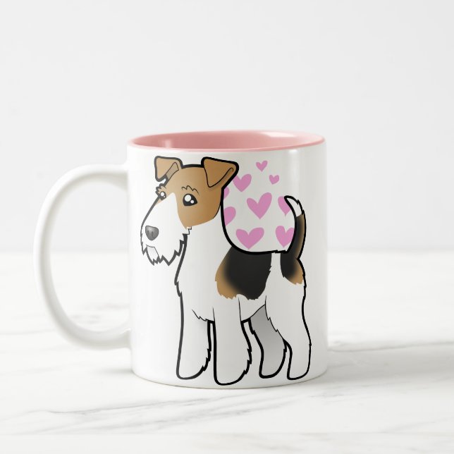 Caneca De Café Em Dois Tons Amor do Fox Terrier do fio (Esquerda)