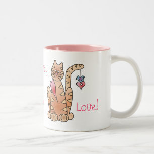 Caneca De Café Em Dois Tons AMOR DO GATINHO! por SHARON SHARPE