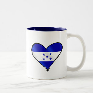 Caneca De Café Em Dois Tons Amor do Honduran - presentes da bandeira de