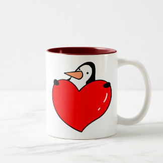Caneca De Café Em Dois Tons Amor do pinguim