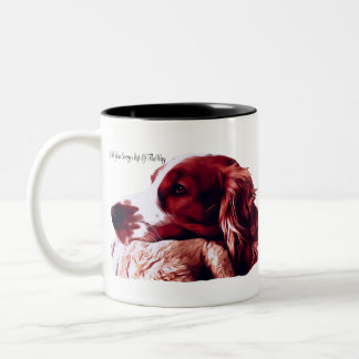 Caneca De Café Em Dois Tons Amor do Spaniel de galês Springer