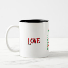 Caneca De Café Em Dois Tons amor e alegria