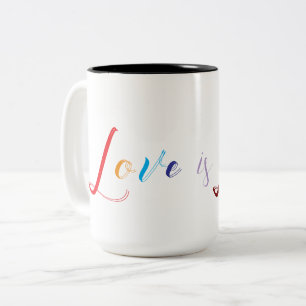 Caneca De Café Em Dois Tons Amor é Amor