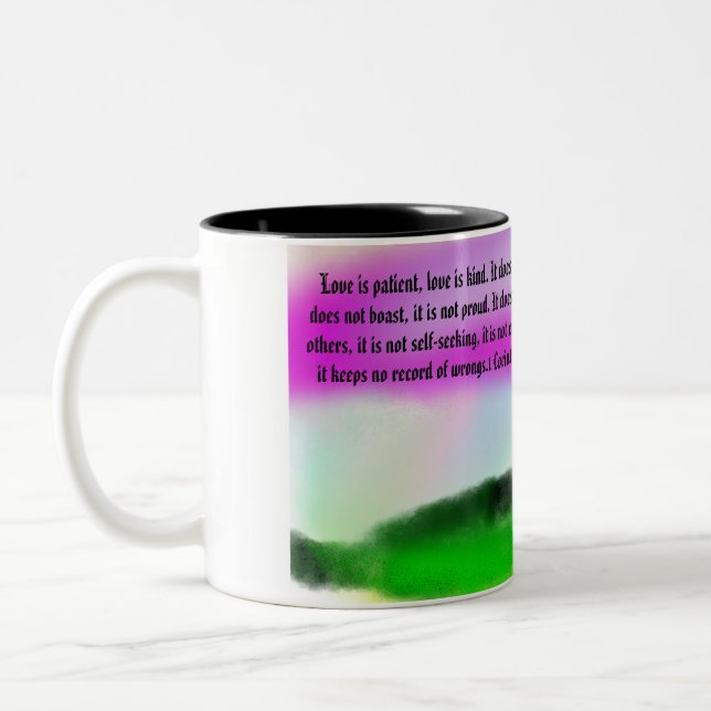 Caneca De Café Em Dois Tons amor e bondade (Esquerda)