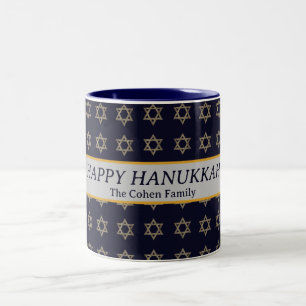 Caneca De Café Em Dois Tons Amor e Luz   Família Simples Elegante de Chanucá