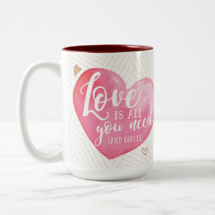 Caneca De Café Em Dois Tons Amor é tudo que você precisa e café
