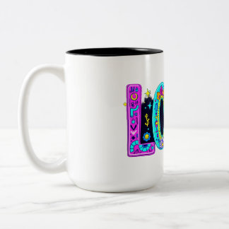 Caneca De Café Em Dois Tons Amor em Bloom