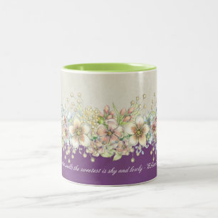 Caneca De Café Em Dois Tons Amor - Floral - Café Mug