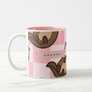 Caneca De Café Em Dois Tons Amor Fora Personalizado com Padrões Cardíacos