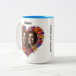 Caneca De Café Em Dois Tons Amor Fraternal em Foco com Nomes