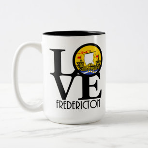 Caneca De Café Em Dois Tons AMOR Fredericton New Brunswick 15oz Mug
