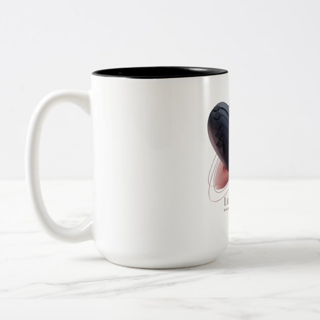 Caneca De Café Em Dois Tons Amor Ganha Café Mug (Esquerda)