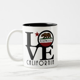 Caneca De Café Em Dois Tons AMOR Hollywood California 11oz Mug