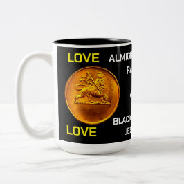 Caneca De Café Em Dois Tons AMOR JAHOVAH, Mug de dois tons, 15 oz