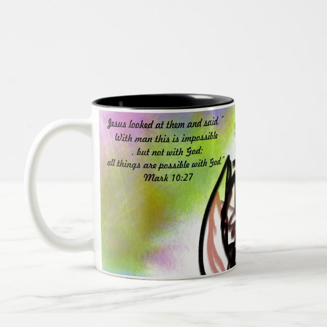 Caneca De Café Em Dois Tons amor jesus impossível (Esquerda)