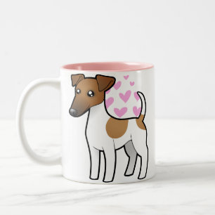 Caneca De Café Em Dois Tons Amor liso do Fox Terrier