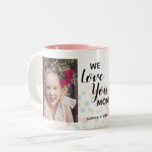 Caneca De Café Em Dois Tons Amor Mãe 2 Foto Pontos de Pastel