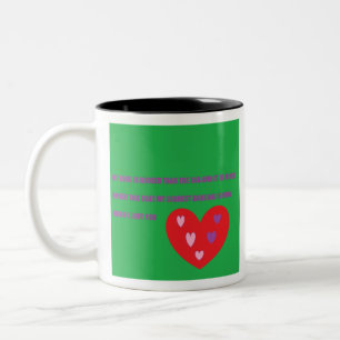 Caneca De Café Em Dois Tons AMOR MAIOR DO QUE O MAR NO VERDE-muito grande xxl