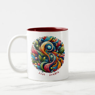 Caneca De Café Em Dois Tons Amor mais alto personalizável