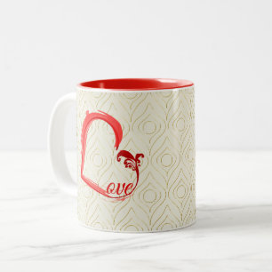 Caneca De Café Em Dois Tons Amor no seu coração Uma caneca de café de dois