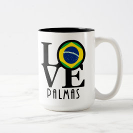 Caneca De Café Em Dois Tons AMOR Palmas 15oz