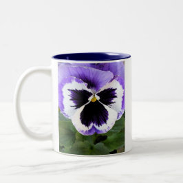 Caneca De Café Em Dois Tons Amor perfeito azul, branco e roxo