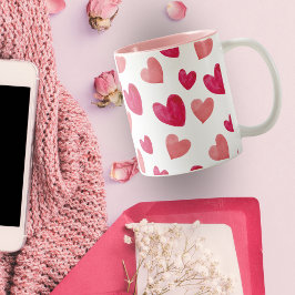 Caneca De Café Em Dois Tons Amor personalizado, cor-de-rosa e doce
