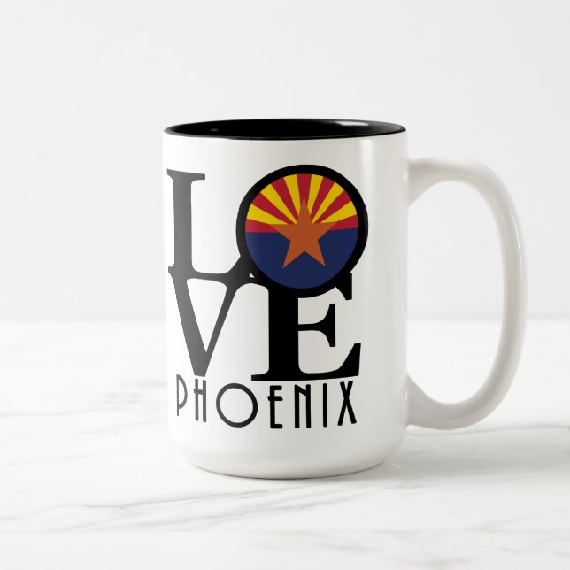 Caneca De Café Em Dois Tons AMOR Phoenix, Arizona (Direita)