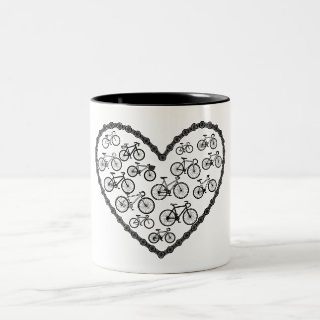 Caneca De Café Em Dois Tons Amor por Bicicletas (Centro)