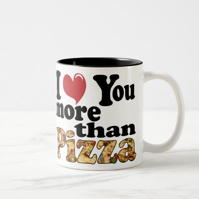 Caneca De Café Em Dois Tons Amor por Pizza (Direita)