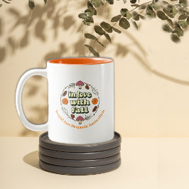 Caneca De Café Em Dois Tons Amor Queda Ação de Graças Personalizar Nomes da Fa