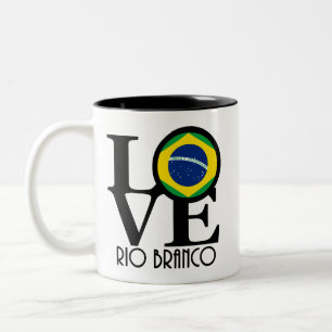Caneca De Café Em Dois Tons AMOR Rio Branco 11oz