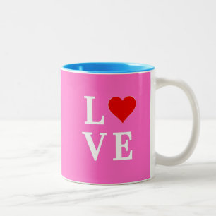 Caneca De Café Em Dois Tons Amor rosa Elegante romântico