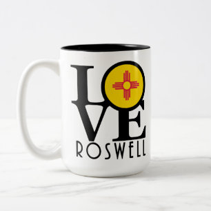 Caneca De Café Em Dois Tons AMOR Roswell Novo México 15oz