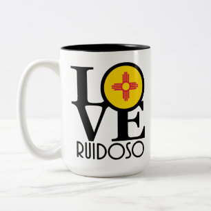 Caneca De Café Em Dois Tons AMOR Ruidoso, NM 15oz