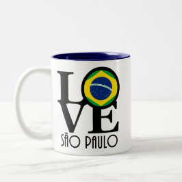 Caneca De Café Em Dois Tons AMOR São Paulo 11oz