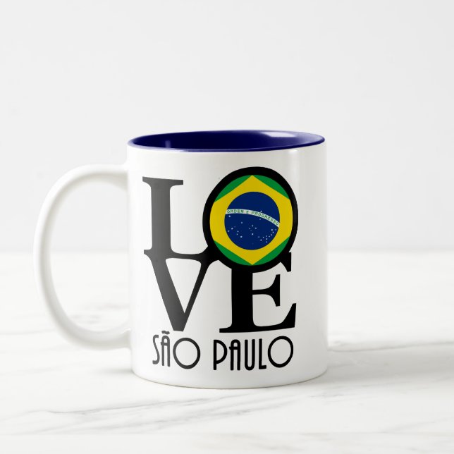 Caneca De Café Em Dois Tons AMOR São Paulo 11oz (Esquerda)