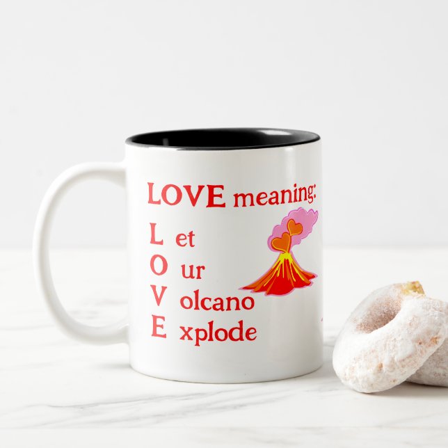 Caneca De Café Em Dois Tons Amor significa amor (Com Donut)